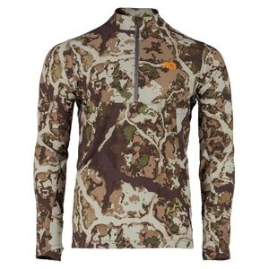 First Lite Men’s Trace Quarter Zip in First Lite Fusion Camo Size Small